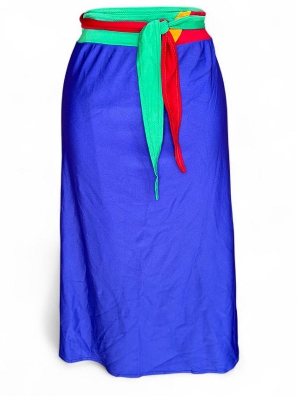 Vintage Blue Color block Swim Cover Skirt